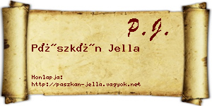 Pászkán Jella névjegykártya